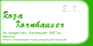 roza kornhauser business card
